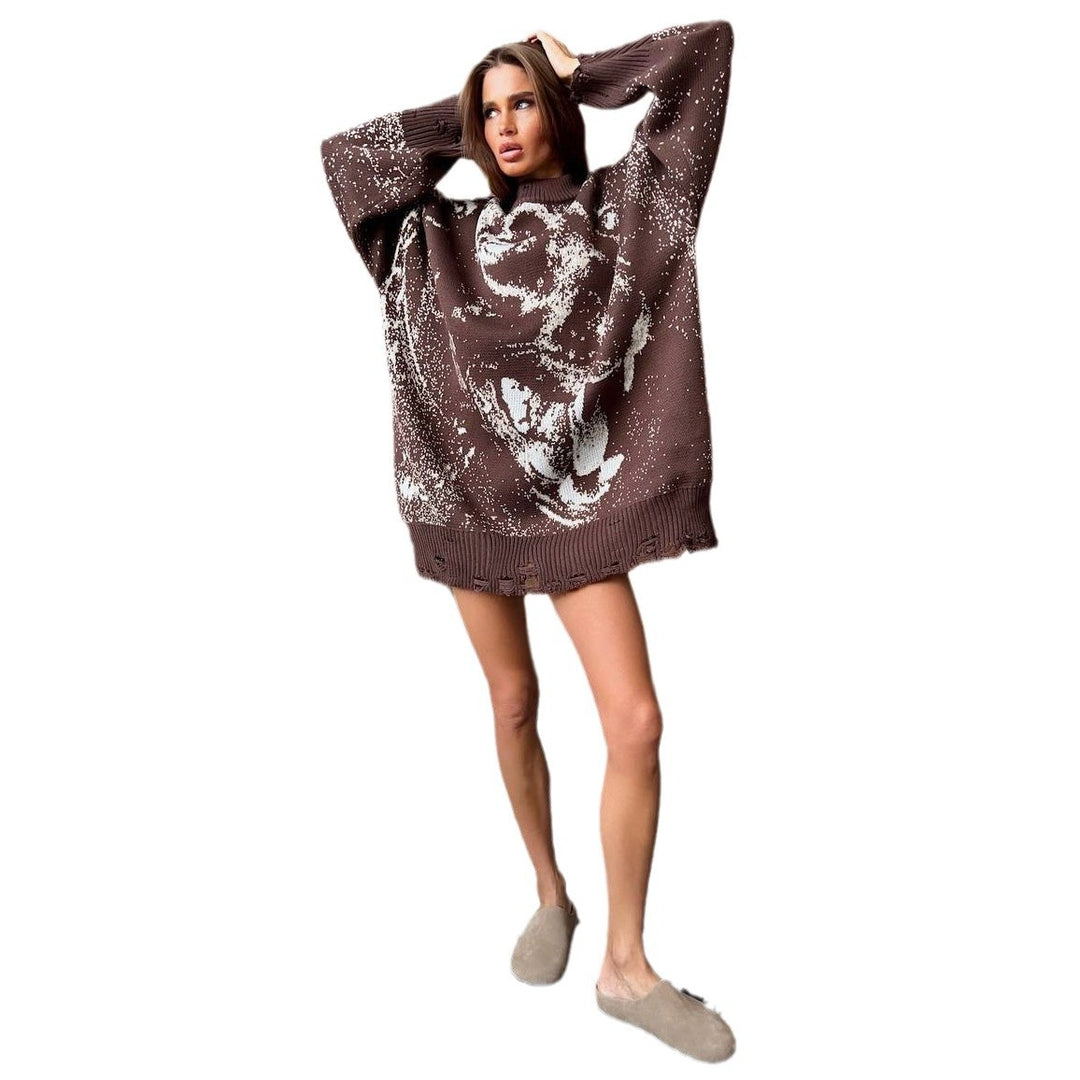 Kvinder Oversized Sweater med Kreativ Gradient Stilla