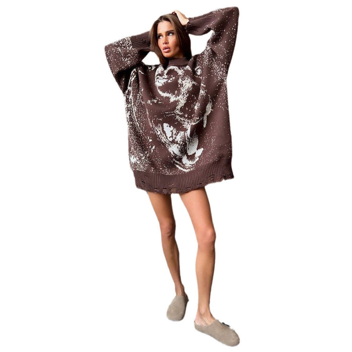 Kvinder Oversized Sweater med Kreativ Gradient Stilla