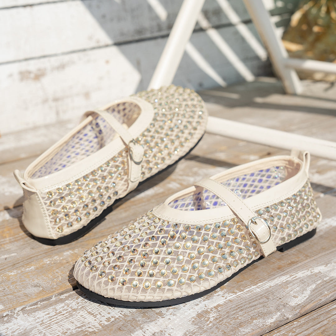Dame Elegant udsmykket Ballerina med rem Stilla