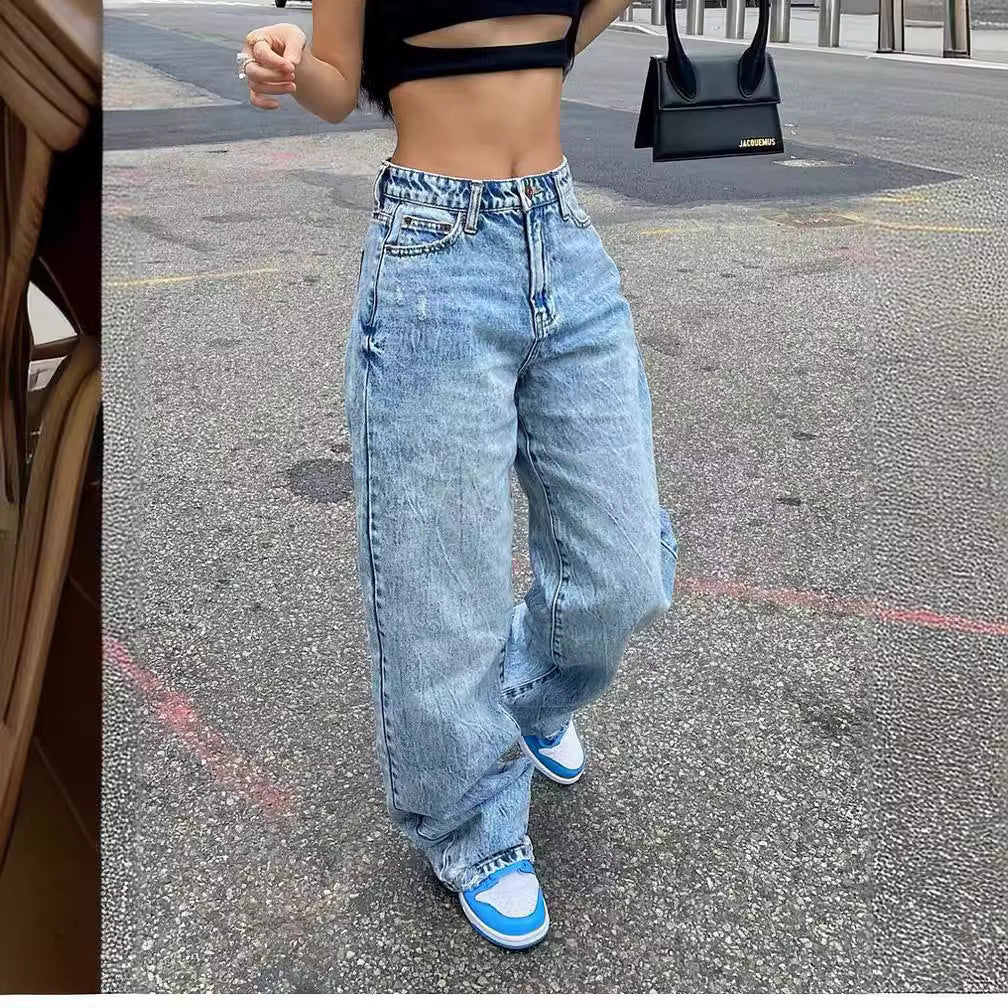 Dame afslappede højtaljede jeans Stilla
