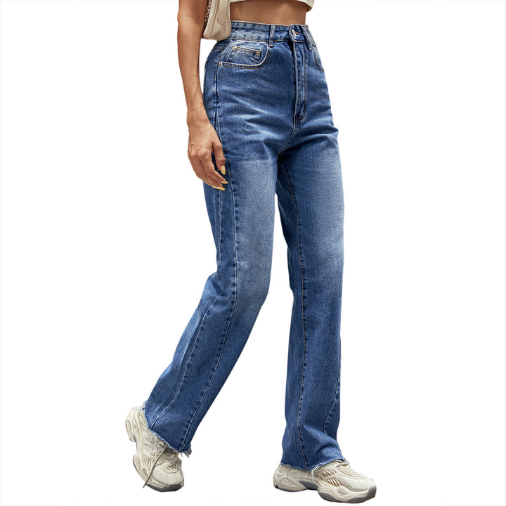 Damer Høj Talje Jeans i klassisk snit med afslappet bootcut Stilla