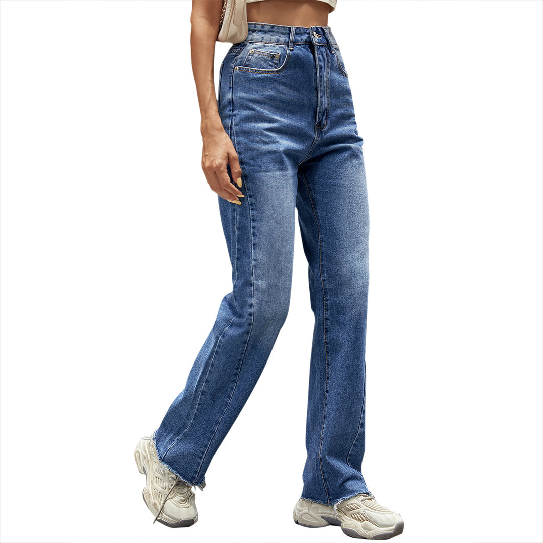 Kvinders højtaljede jeans i klassisk snit med casual bootcut Stilla
