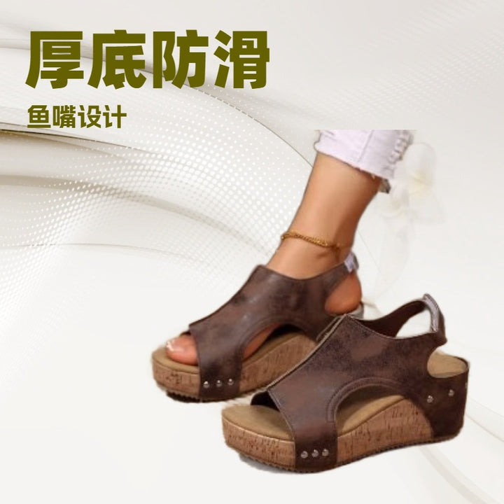 Dame Wedge-sandaletter med moderne korkdesign og ergonomisk fodseng Stilla