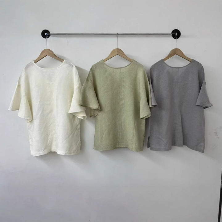 Femme Relaxed Fit Button-Up Linned skjorte Stilla