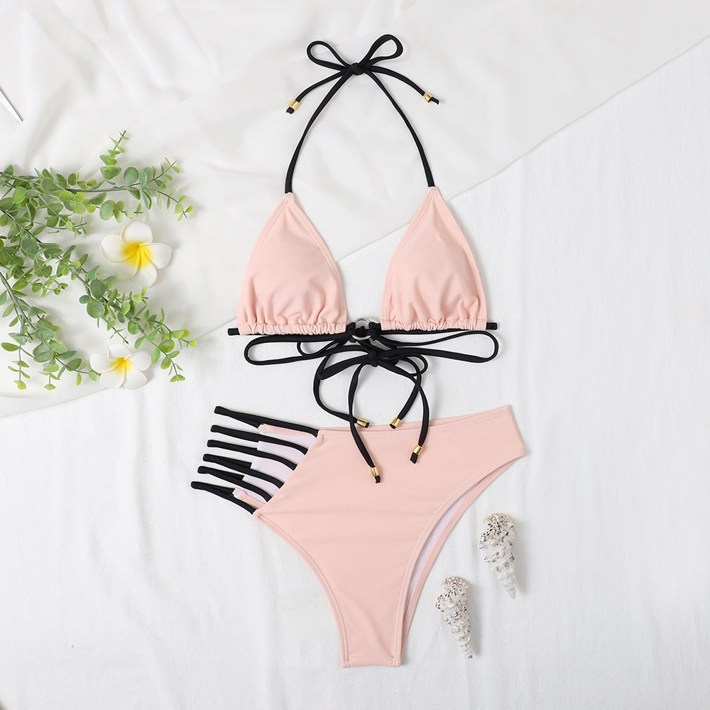 Dame trekant-bikini med stilfulde bindebånd og hudvenlig pasform Stilla