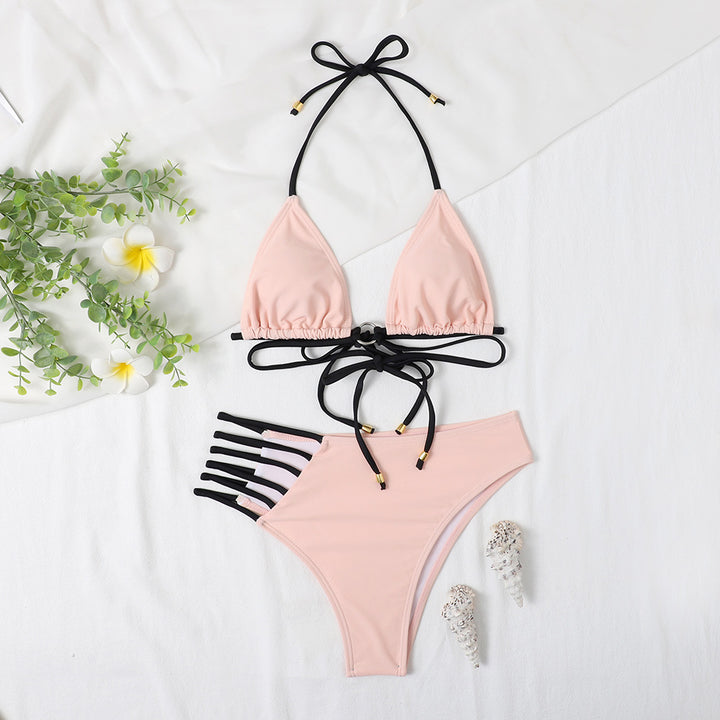 Dame trekant-bikini med stilfulde bindebånd og hudvenlig pasform Stilla