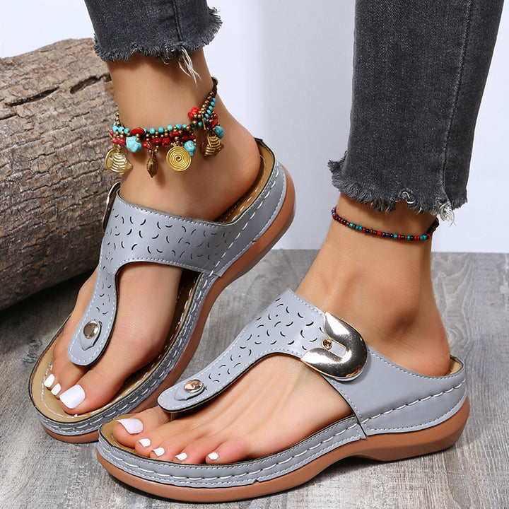 Dame komfortable tæer-sandaler med fashionable rem-design Stilla