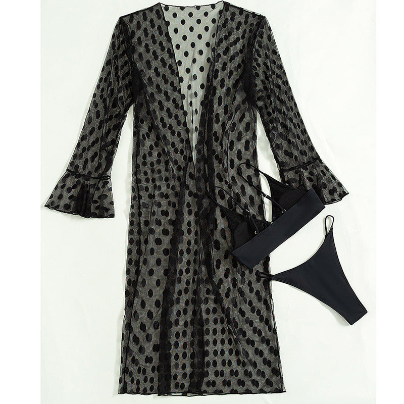 Dame transparent strandkimono lavet af let chiffon Stilla