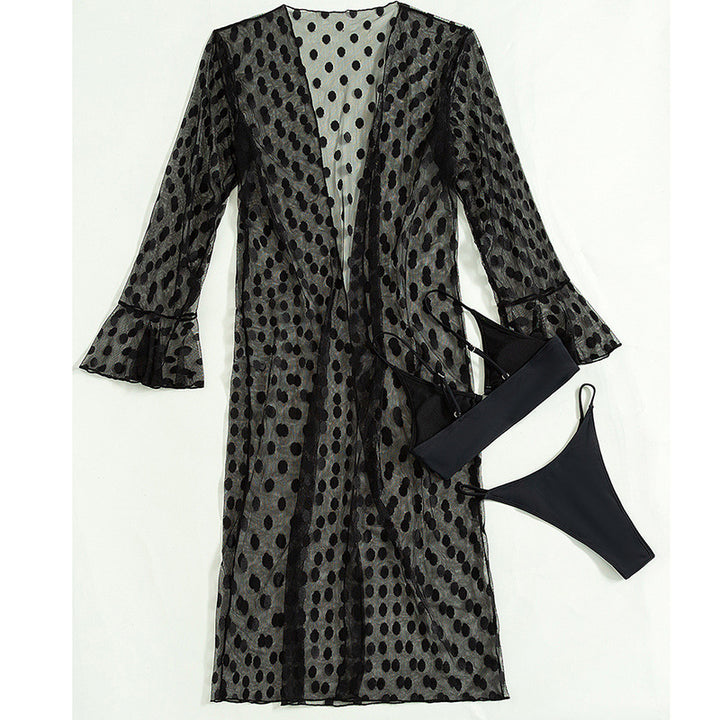 Dame transparent strandkimono lavet af let chiffon Stilla