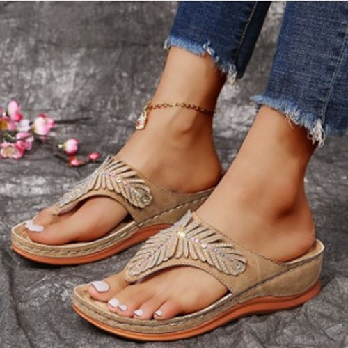 Dame Elegante Pyntede Flip-Flop Sandaler Stilla