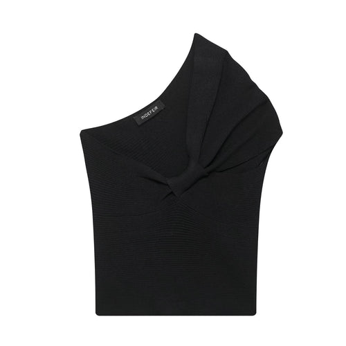 Femme Asymmetrisk Sløjfedetalje-Top Stilla