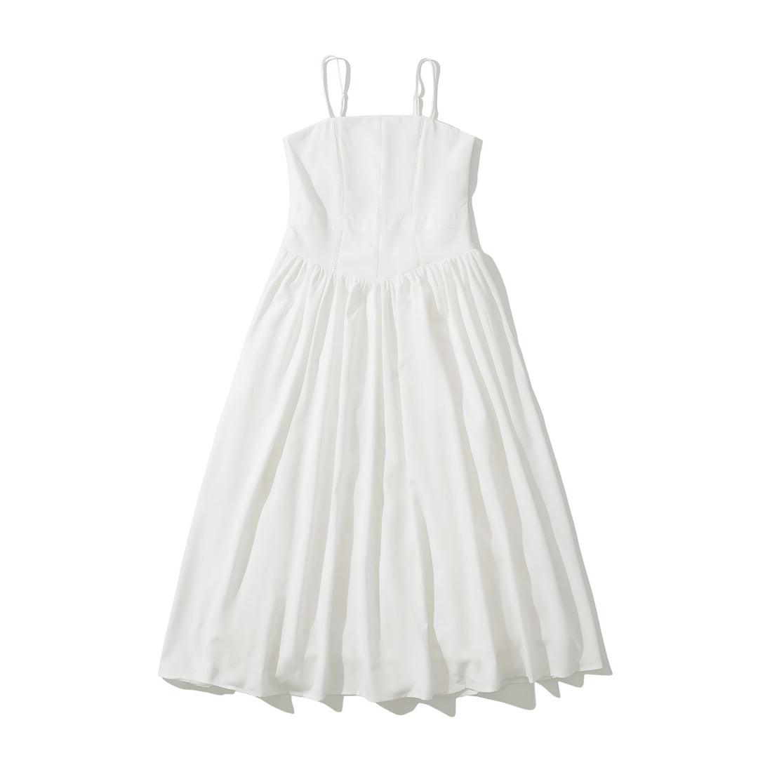 Dame Elegant Draperet Maxi Kjole med justerbare stropper Stilla