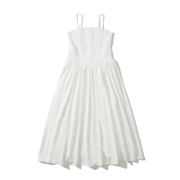 Dame Elegant Draperet Maxi Kjole med justerbare stropper Stilla