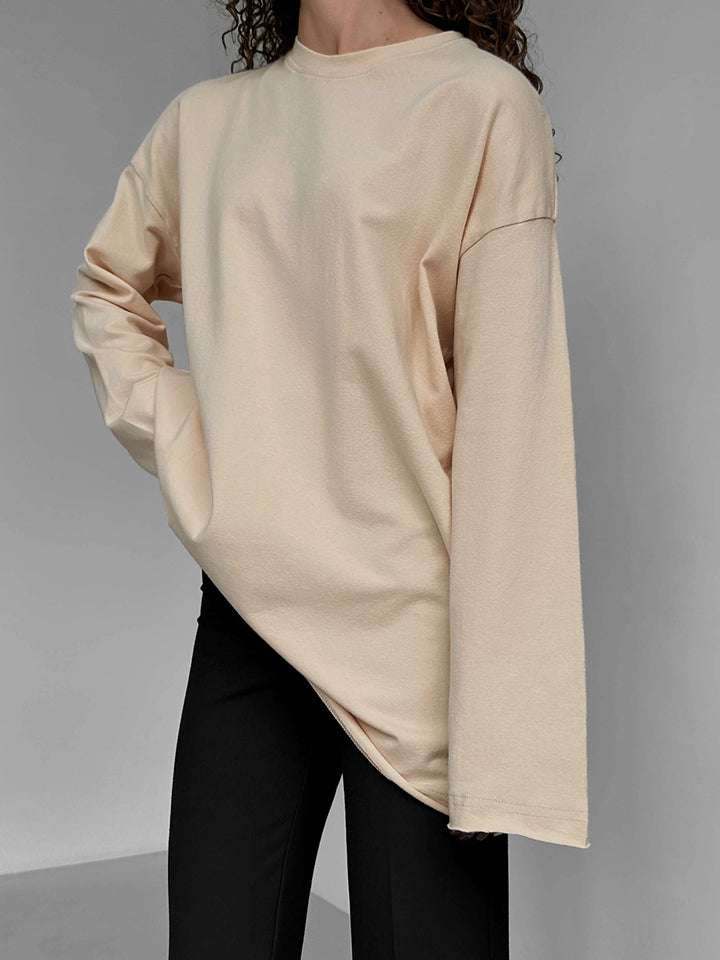 Dame Oversize Langærmet T-shirt med høj krave Stilla