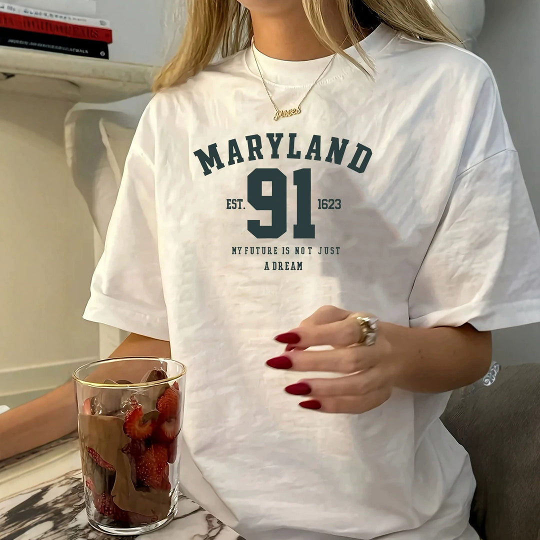 Damer oversized Bachelorette T-shirt med eksklusiv print Skovae