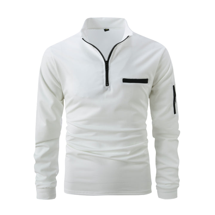 Herrer sweatshirt med moderne ståkrave og praktiske lynlåslommer Stilla