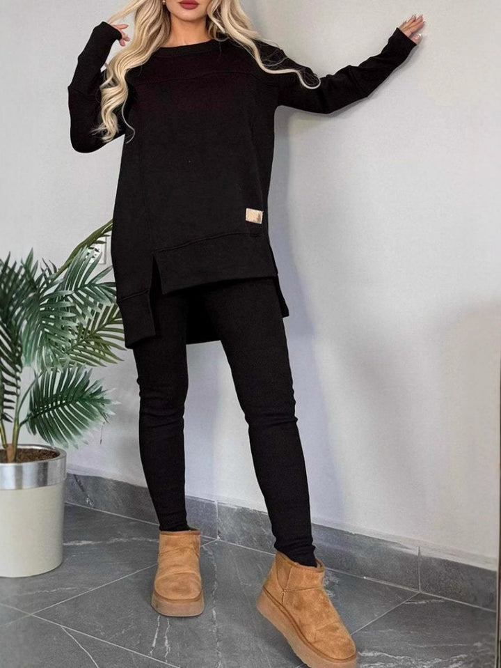 Dame afslappet lounge-sæt med brede sweatshirts og komfortable leggings Stiila