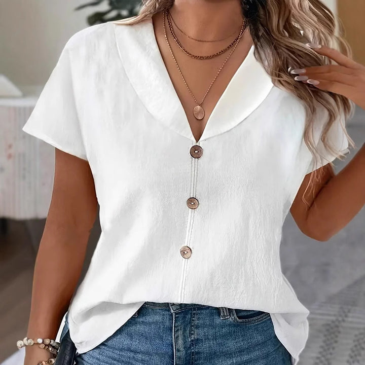 Damer afslappet linned bluse Stilla