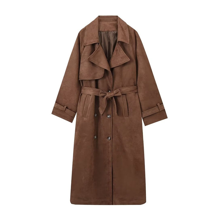 Dame elegant Suede Trenchcoat Stilla