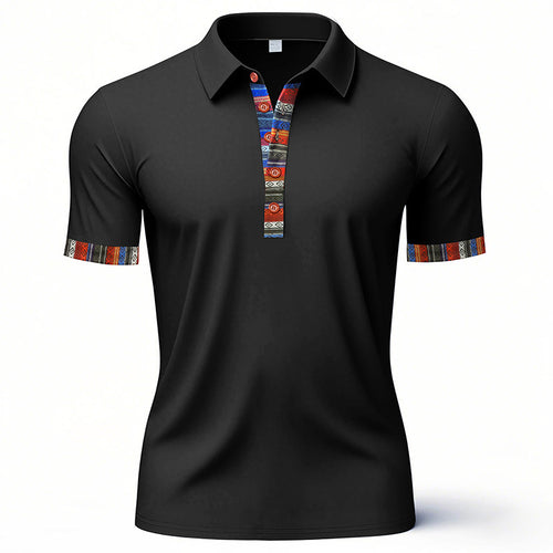 Herre Poloshirt med farverig krave og ærmeafslutninger Stilla