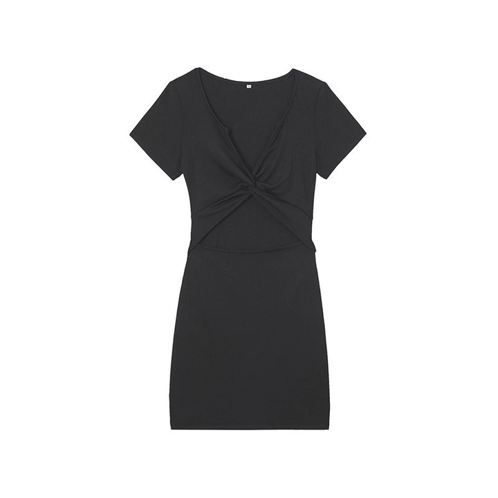 Dame Knude Korte Ærmer Bodycon Kjole Stilla