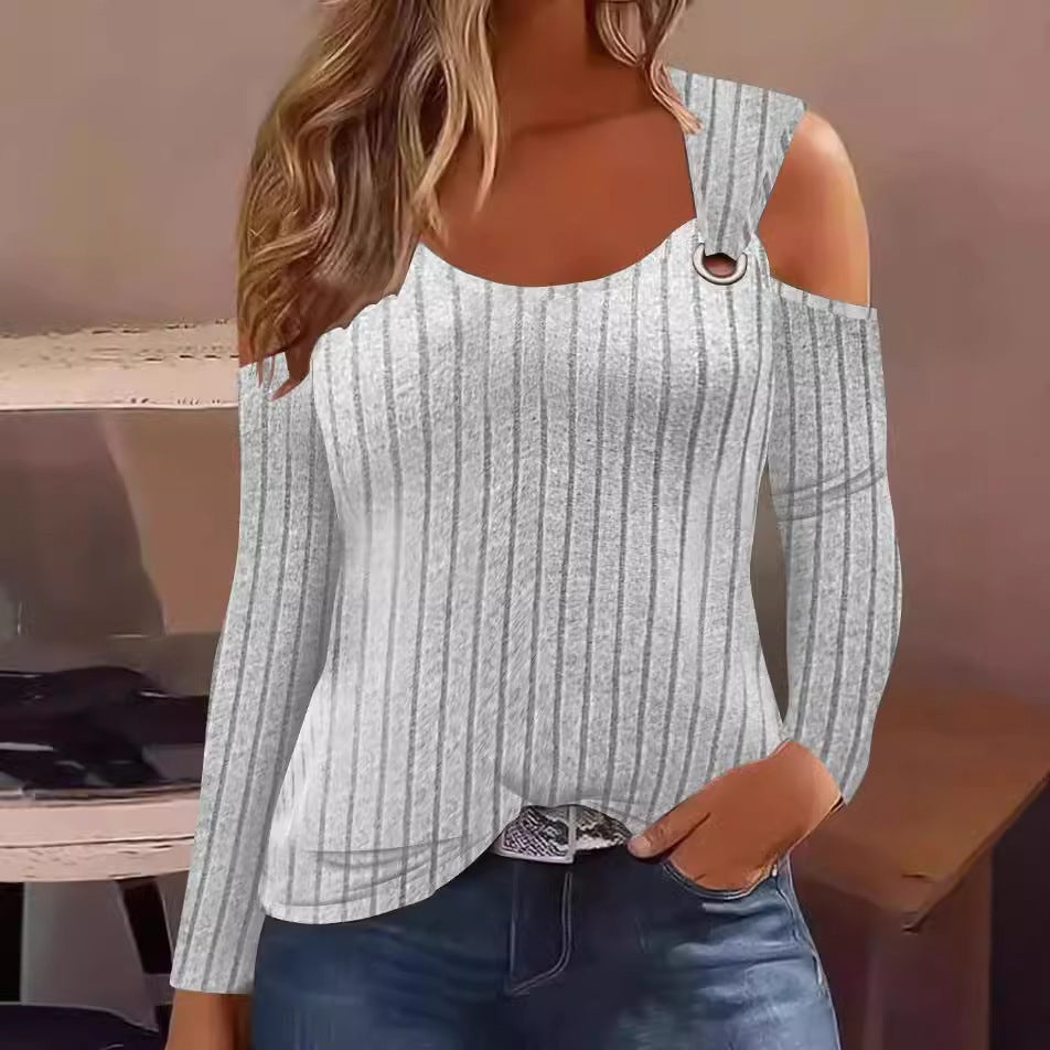 Dame top med asymmetrisk udskæring og ringdetalje Stilla