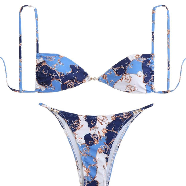 Dame bikini-sæt med justerbare stropper og blomsterdesign Stilla