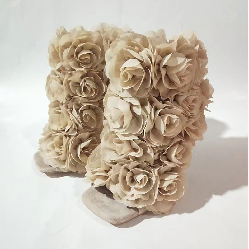 Damer Floral Pyntet Stiletto Støvler Stilla