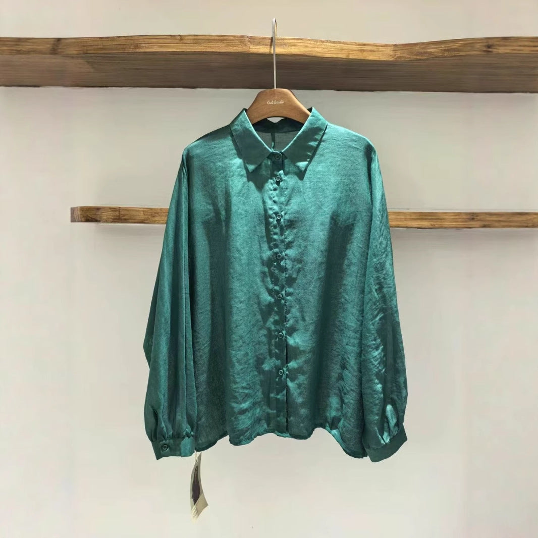 Dame Langærmet Button-Up Bluse Stilla