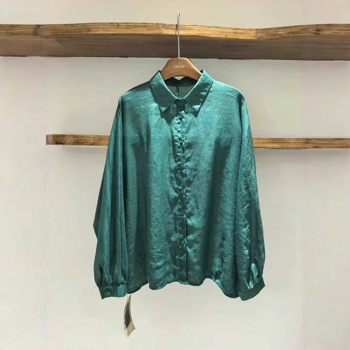Dame Langærmet Button-Up Bluse Stilla