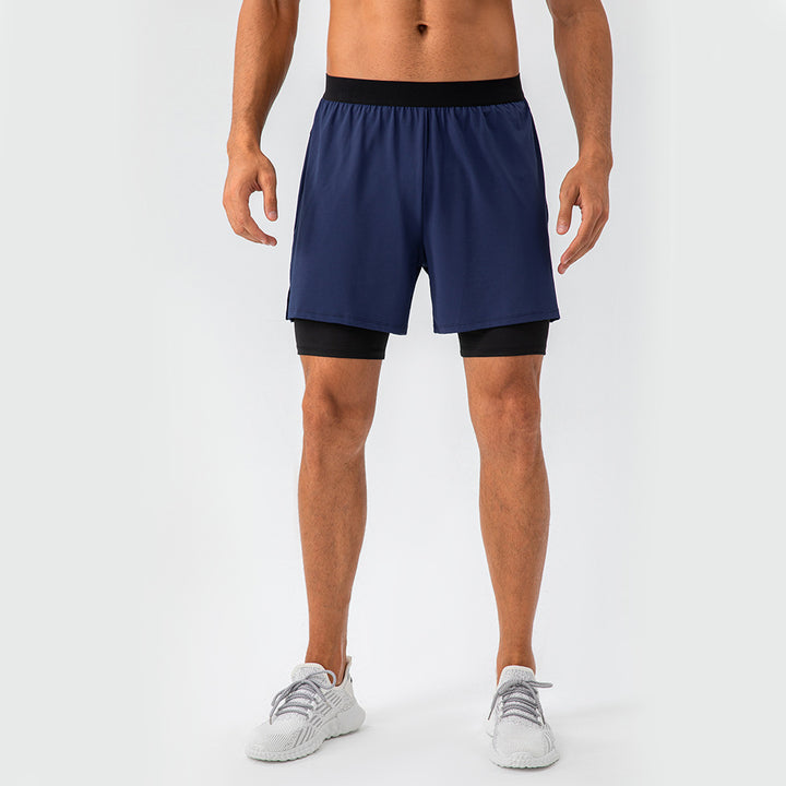 Herrer Sporty løbeshorts med integrerede kompressionsshorts og høj bærekomfort Stilla