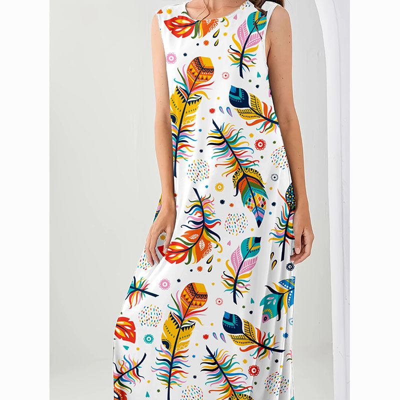 Dame maxikjole med blomsterprint Stilla
