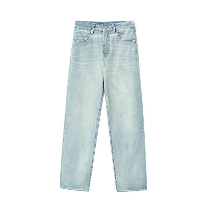 Dame Højtaljede Jeans med Bred Ben Stilla