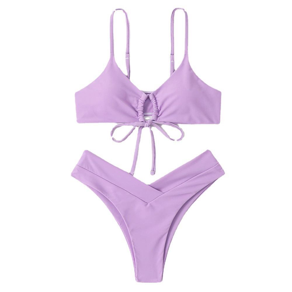 Dame bikini-sæt med justerbar top og højt skåret trusse Stilla