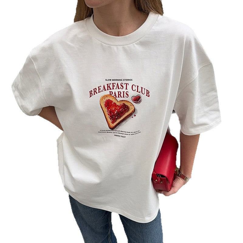 Dame Oversized T-Shirt med kreativt print og afslappet snit Stilla