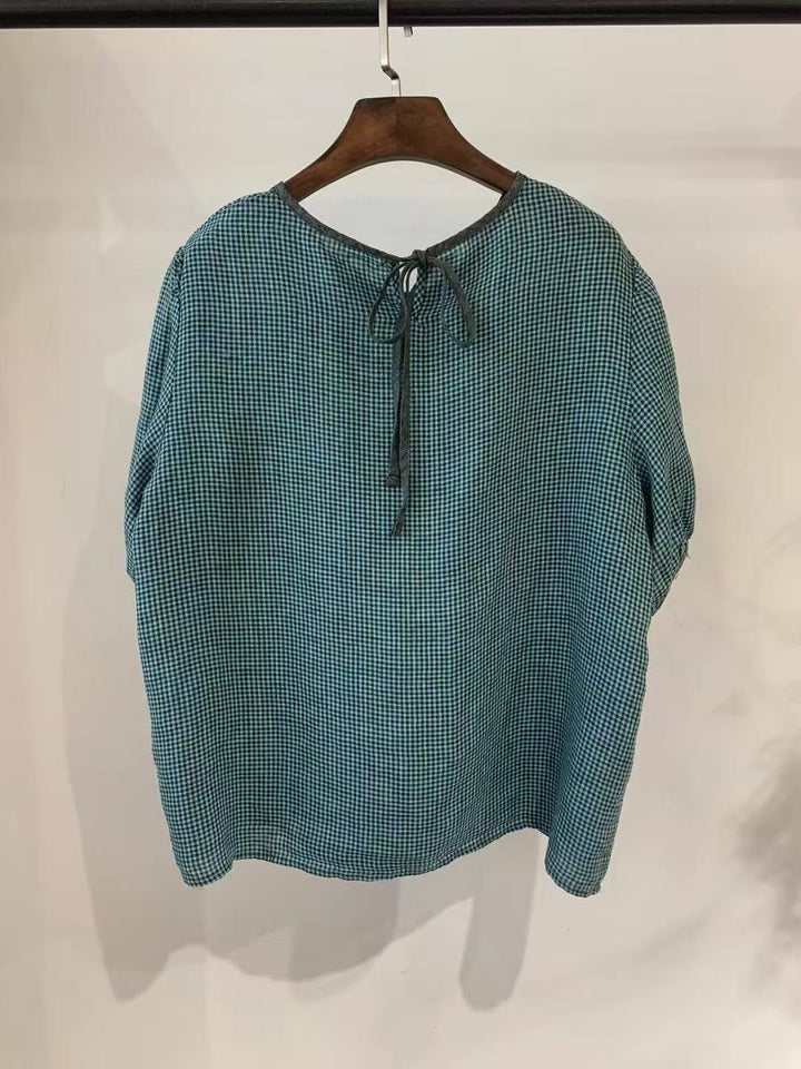 Dame Gingham-mønster Bindebluse Stilla