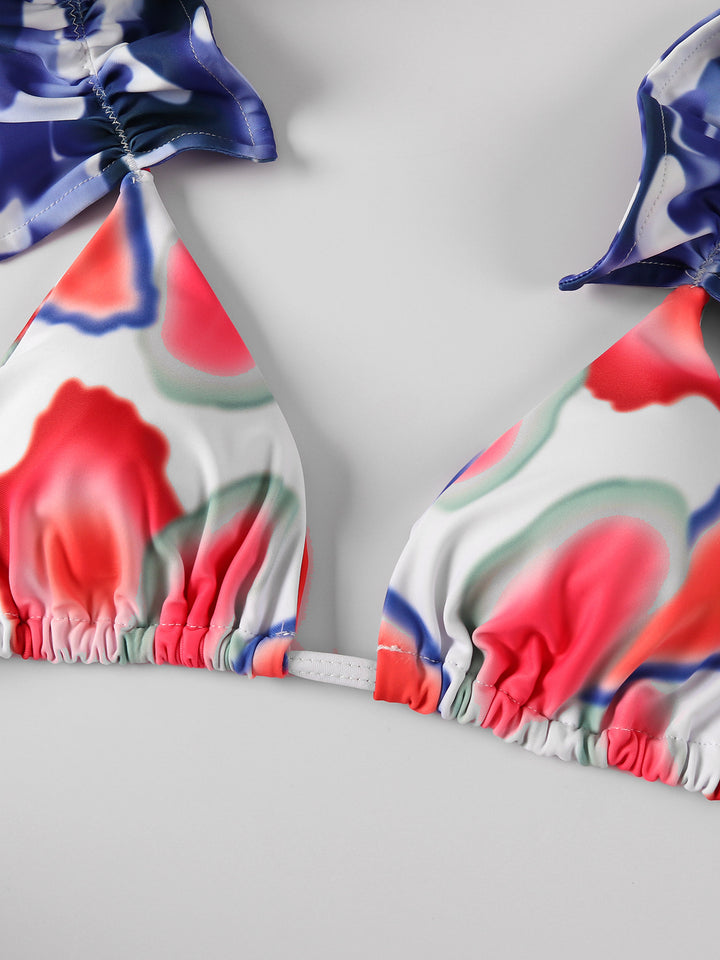 Dame Bikiniset med spændende ruffles design og svingende bukser Stilla