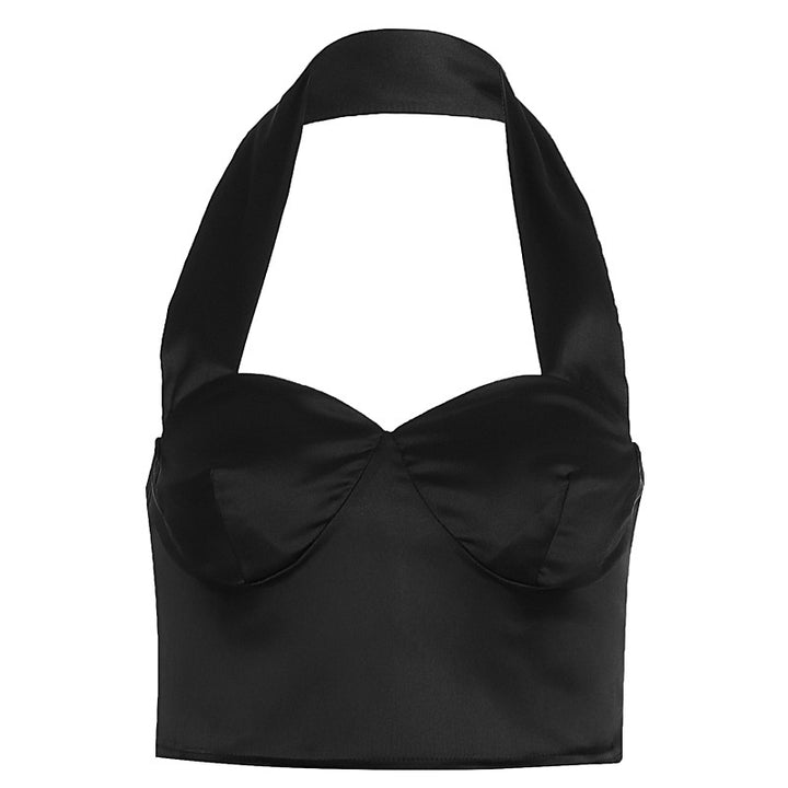 Damer Stilet Cropped Top med Halterhals og Bøjler Skovae