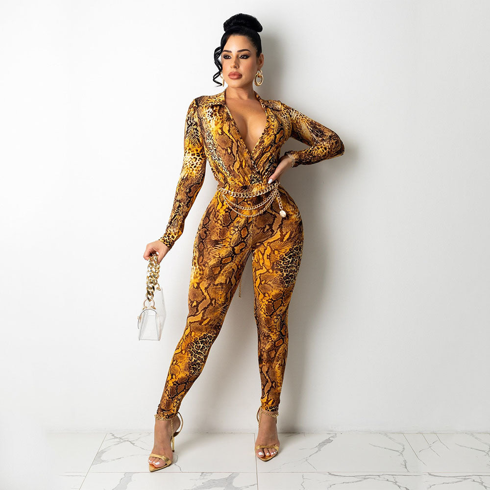 Dame Exotisk Dyreprint Bodystocking Stilla