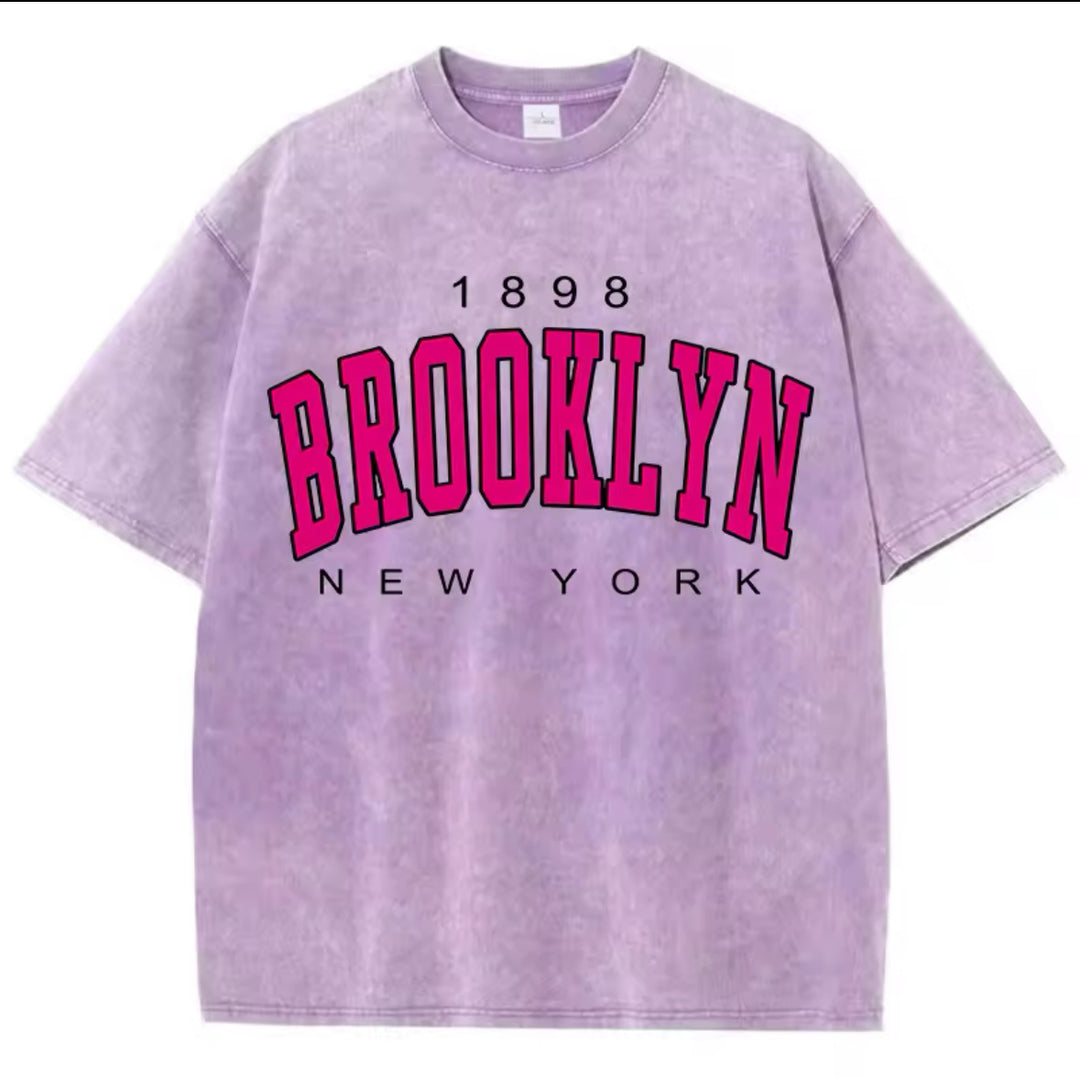 Dame Oversized T-Shirt med Brooklyn Print Stilla