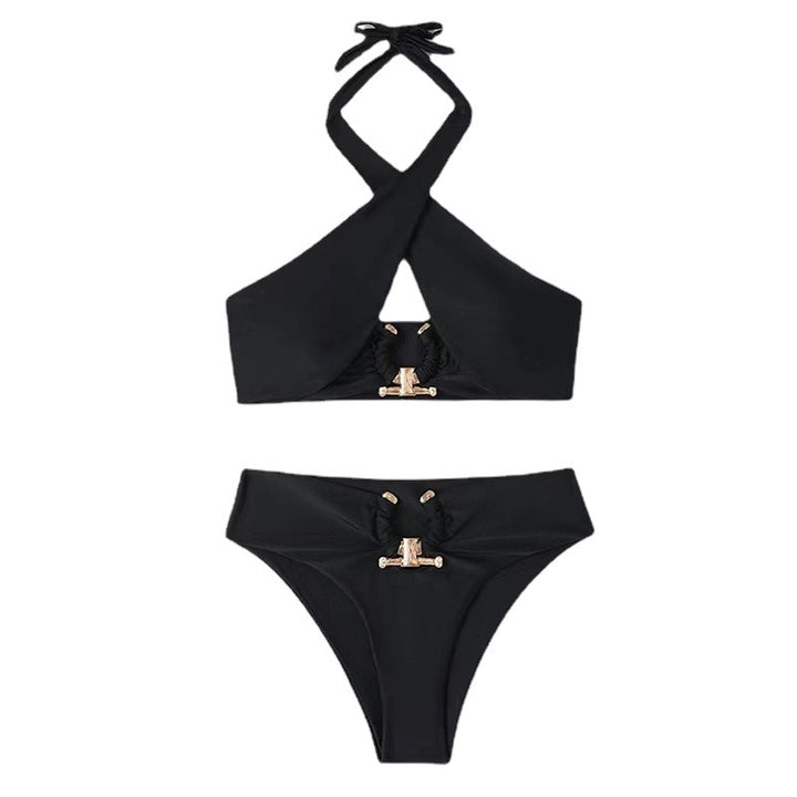 Femme Stylishes Halter-Neck Bikini-Sæt med unik lukning Stilla