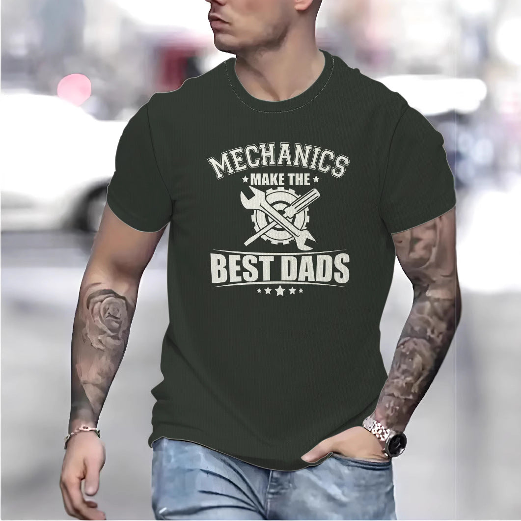 Herre T-shirt med kreativ mekaniker-motiv og høj kvalitets bomuldsstof Stilla