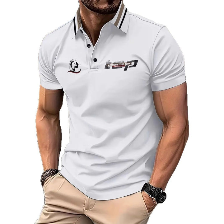 Herrer Poloshirt med sporty logo og moderne krave Stilla