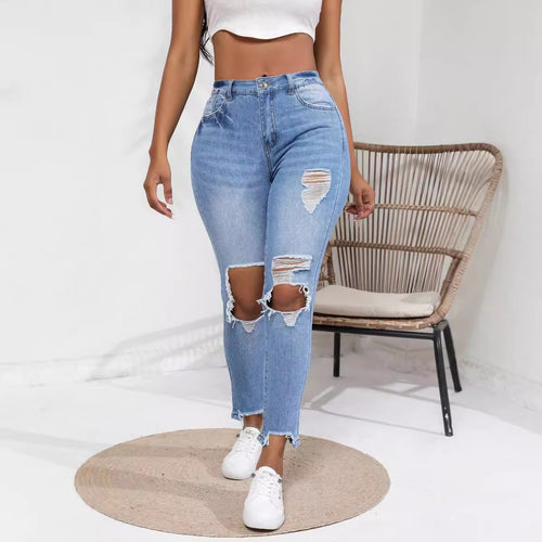 Damer Ripped Jeans Stilla