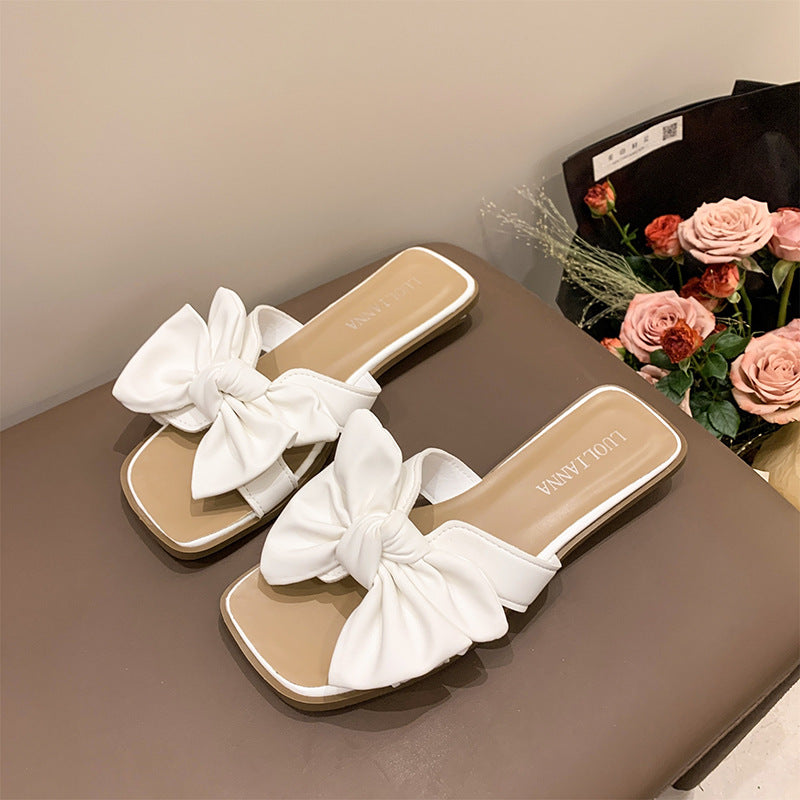 Dame mules med fashionable sløjfe-detalje og skridsikker sål Stilla
