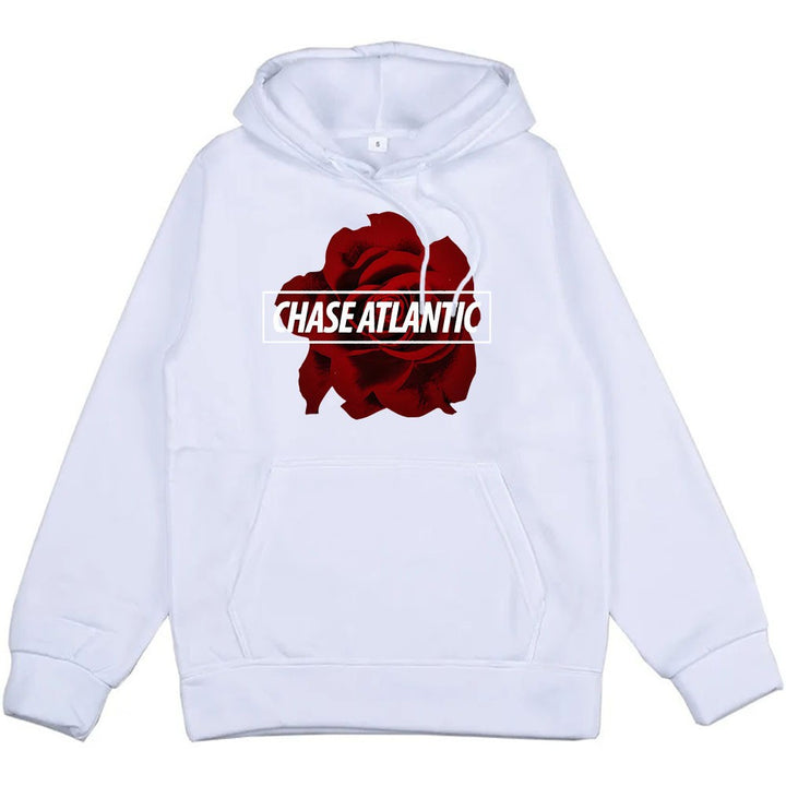 Dame hoodie med romantisk rose design Skovae