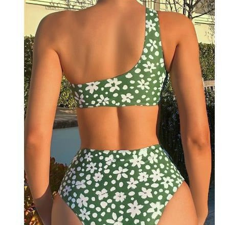 Femme One-Shoulder Blomsterprint Bikini-Sæt Stilla
