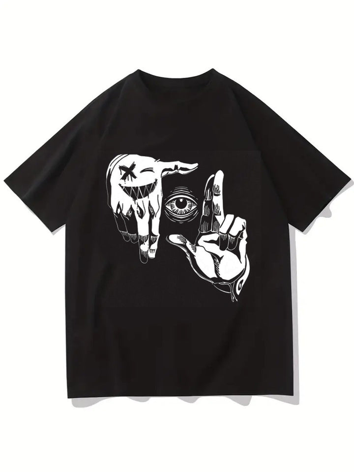 Dame T-shirt med kunstnerisk floral motiv og afslappet snit Skovae