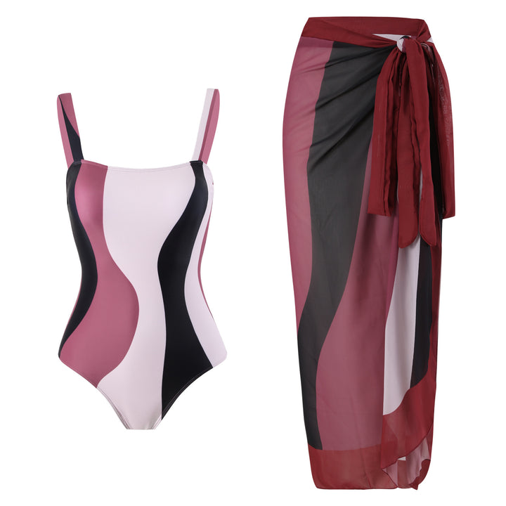 Dame badedragt med elegant sarong Stilla