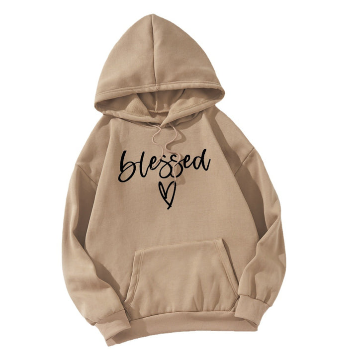 Kvindernes komfortable hoodie med inspirerende print Skovae